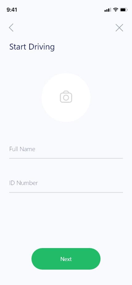 Interface Youmoov de saisie des informations du conducteur