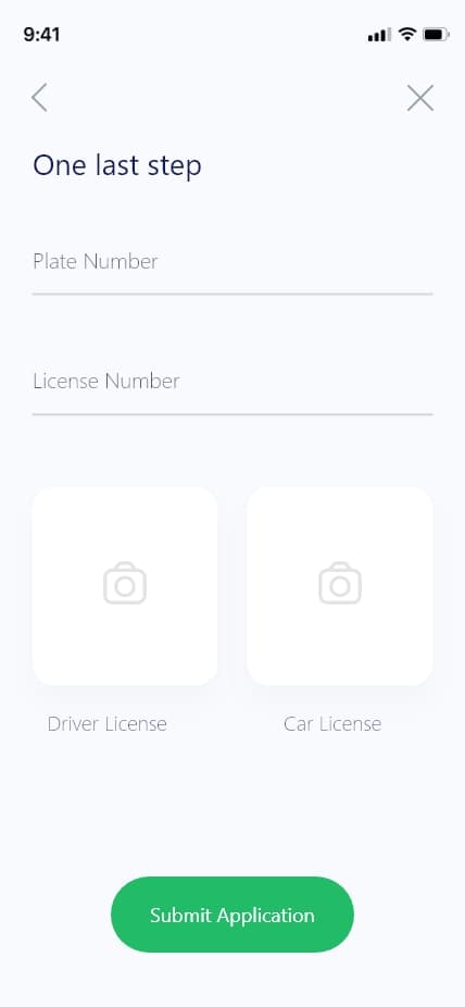 Interface Youmoov pour le téléchargement du permis et des documents du véhicule du conducteur