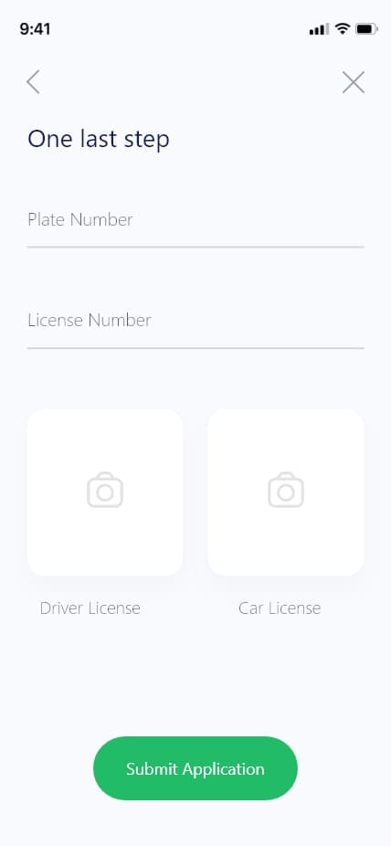 Interface Youmoov pour le téléchargement du permis et des documents du véhicule du conducteur